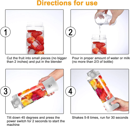 Portable USB‑Rechargeable Blender Bottle